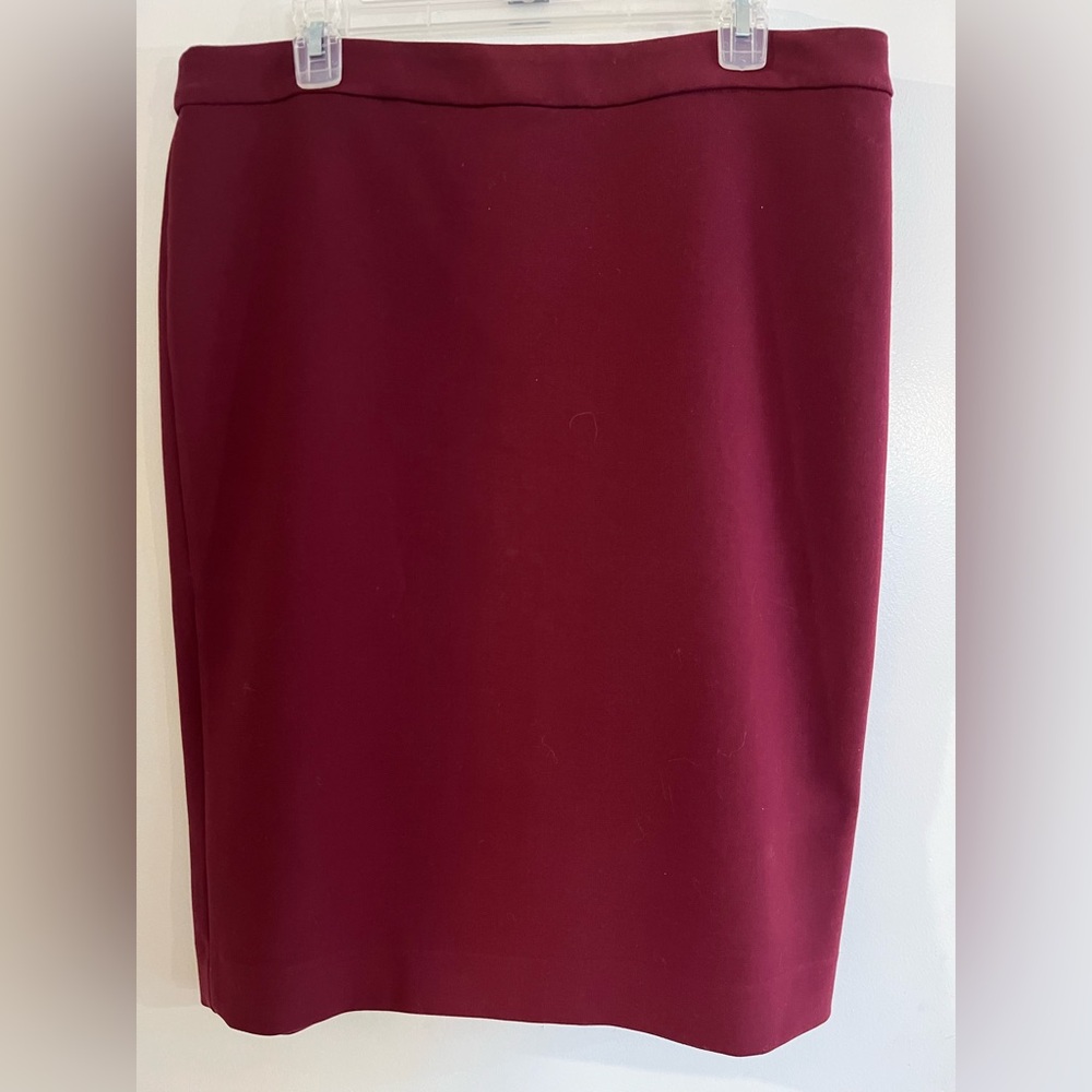 J. Crew 365 No. 2 Burgundy Wine Pencil Skirt Size 14T